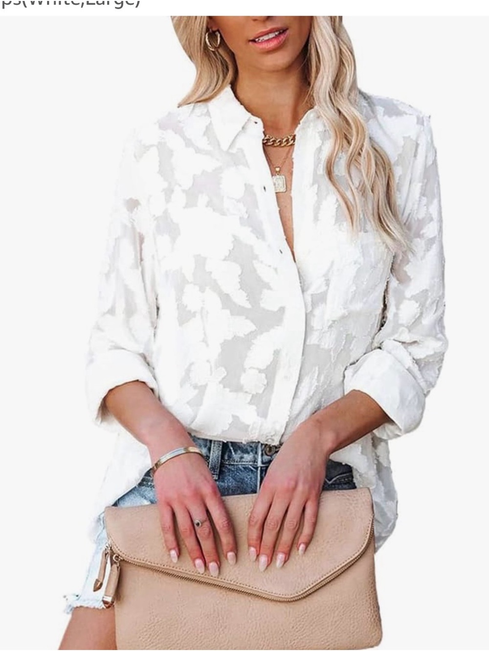 Classic White Textured Button-Down Shirt